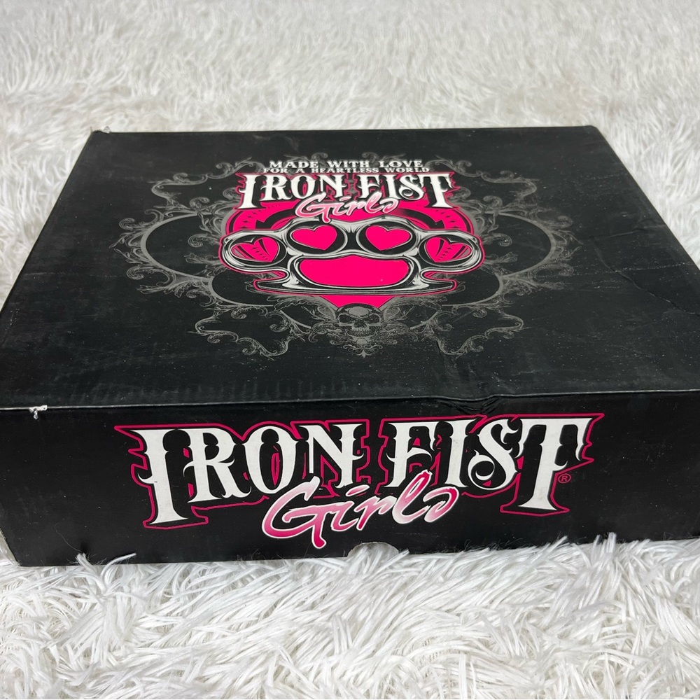 💔SOLD💔IRON FIST Wolf Beater Platform Stiletto Heels Faux Leather Back Bow 5 - Picture 9 of 10